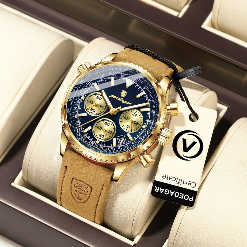 Relógio Masculino Poedagar Vanguard Gold Version