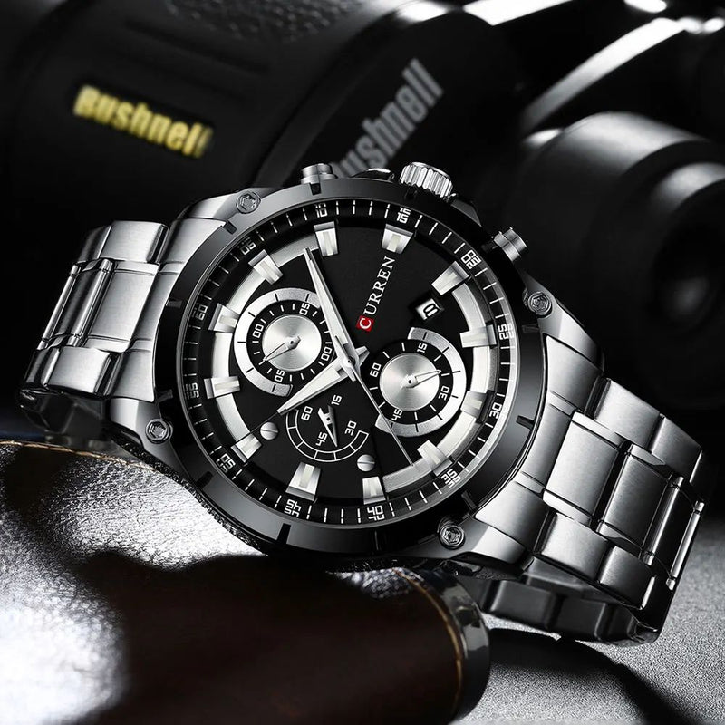 Relógio Masculino Premium Curren Florence Silver