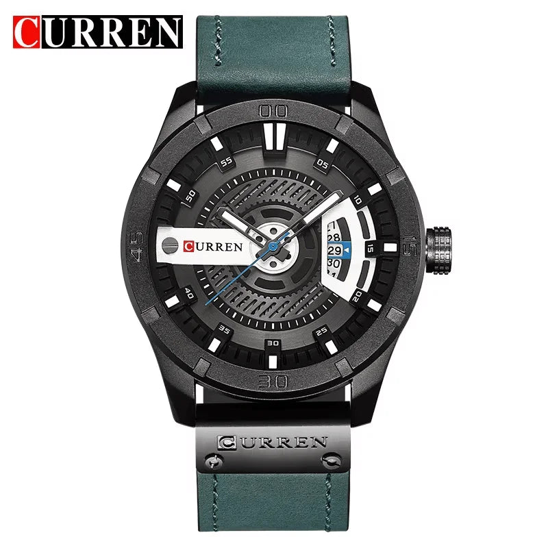 Relógio masculino militar Paladium pulseira de couro