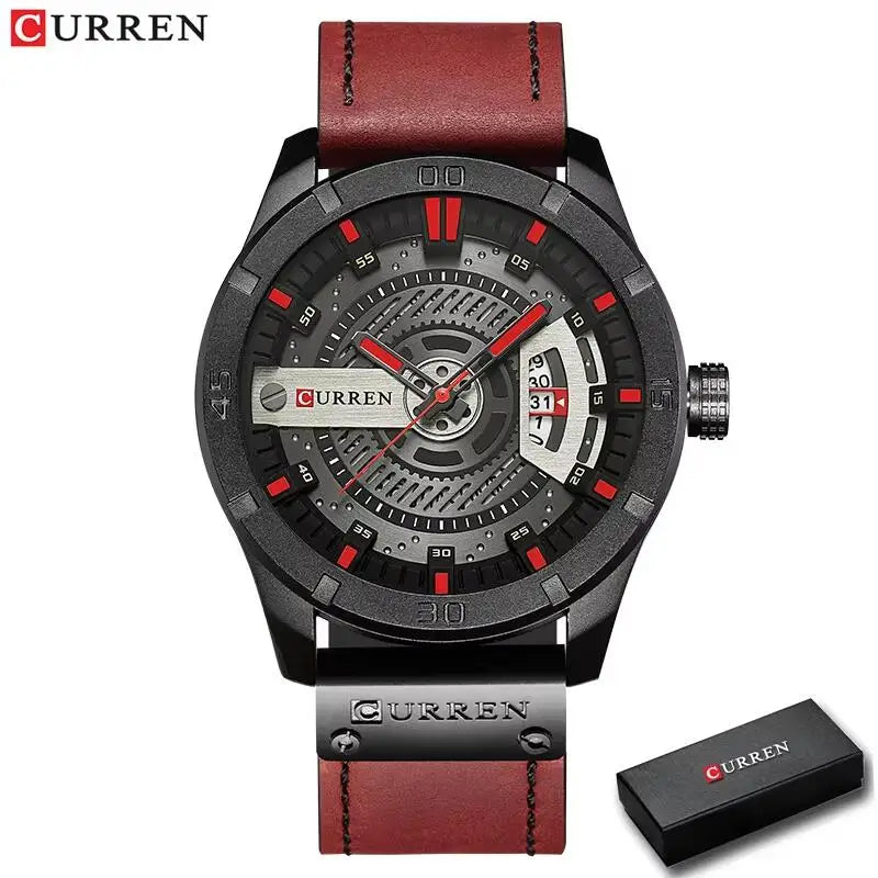 Relógio masculino militar Paladium pulseira de couro