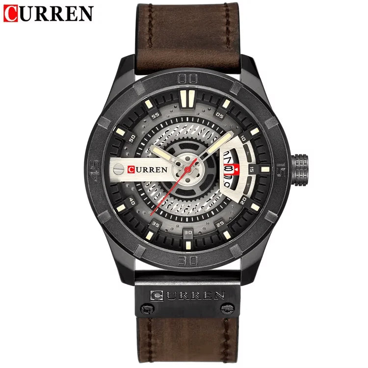 Relógio masculino militar Paladium pulseira de couro