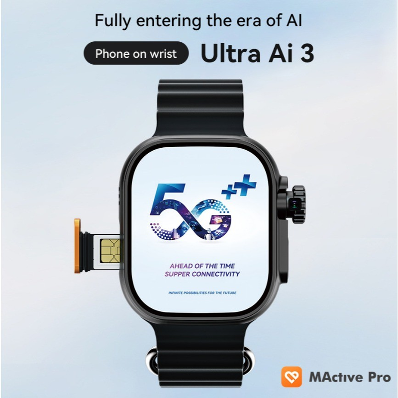 Smartwatch Ultra AI 3 Relogio Inteligente 4G Entrada Para Chip NFC ChatGPT Microwear Original